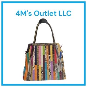 Woman's Multi Color Big Boston Bag